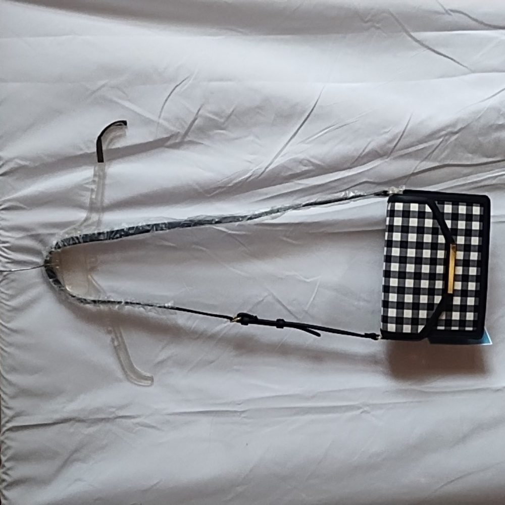 Draper James Black and White Gingham Crossbody Bag - Picture 2 of 9